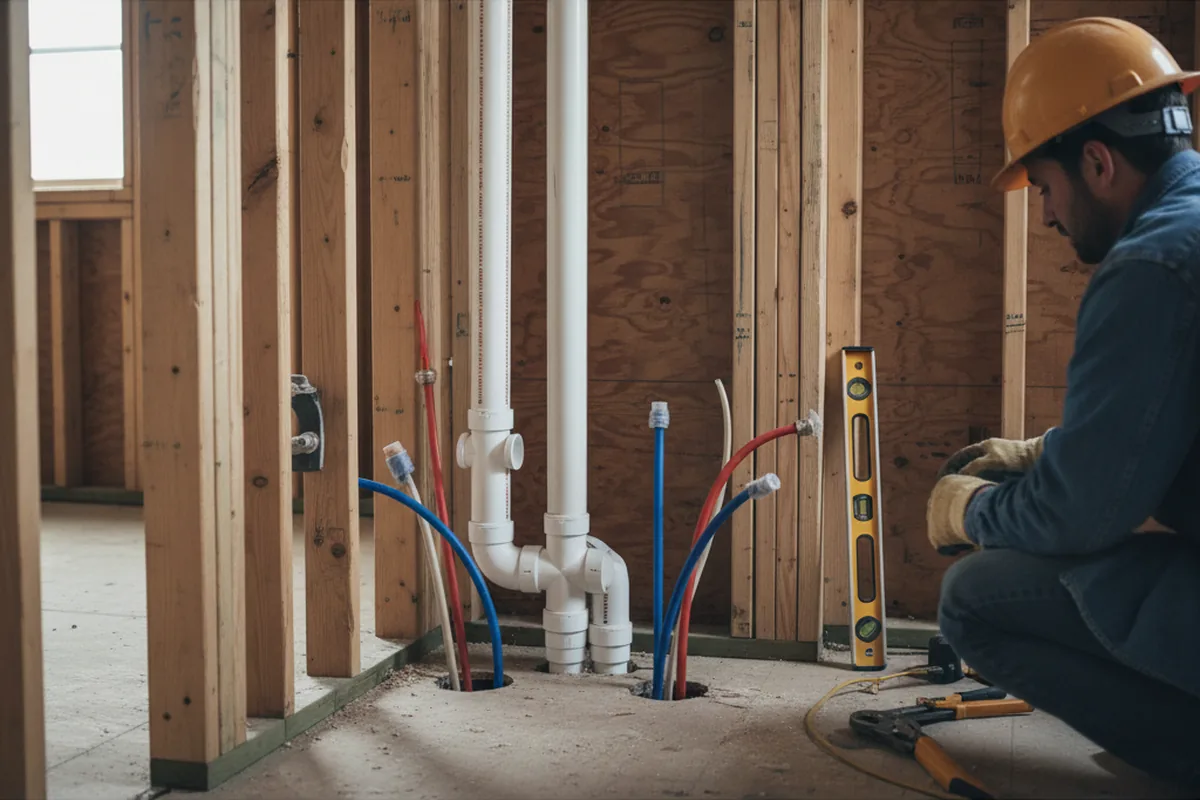 Drain and supply rough-in during Toilet Repair and Installation in Westford